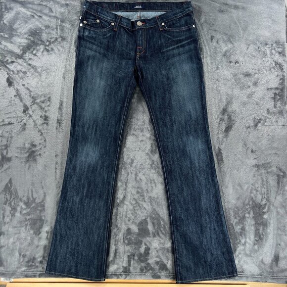 Rock & Republic Bootcut Jean Men 36x35 Blue Distressed Dark Wash Denim Grunge
